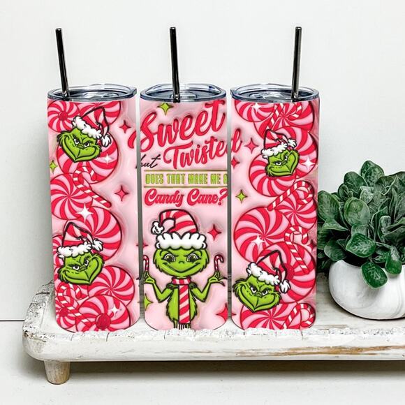 Grinch 3D Inflated 20oz Insulated Tumbler Coffee Cup - Picture 2 of 2